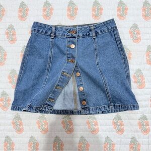 Forever 21 Women button-front denim mini skirt Size S